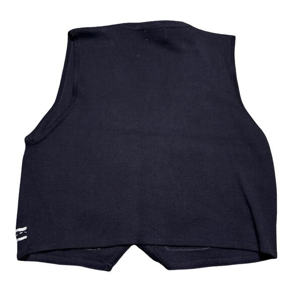 Vintage 90s That’s Me! Floral Knit Vest Women’s Size Medium Black White - Picture 6 of 6